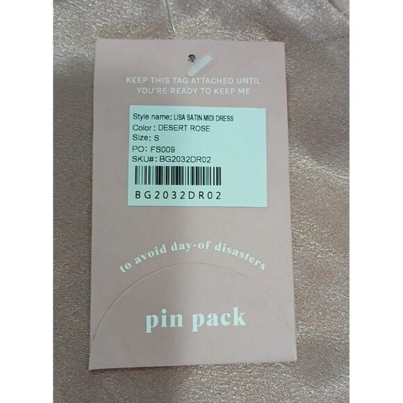 Birdy Grey Taupe Lisa Satin Midi Dress Desert Rose Size Small - Picture 5 of 6